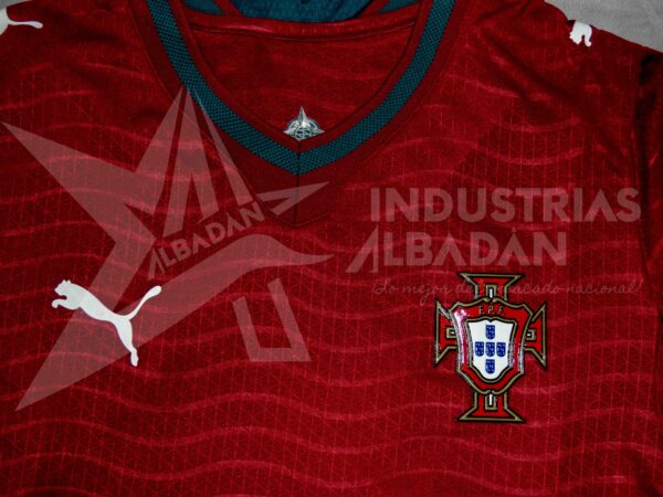 Vista tiro alto camiseta selección Portugal